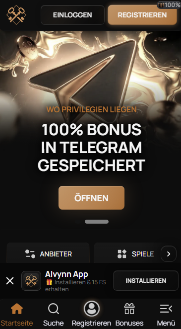 Alvynn Casino Mobile – Spielen unterwegs