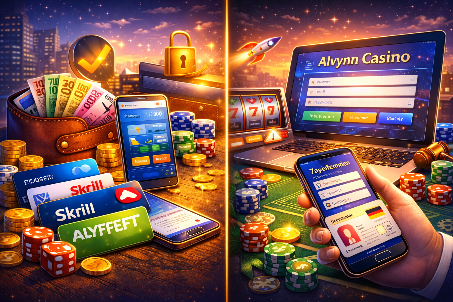 Zahlungsmethoden – detaillierter Überblick/Kontoerstellung im Alvynn Casino
